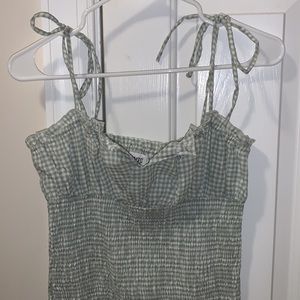 Princess Polly smocked gingham tie strap dress